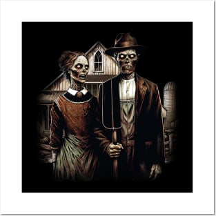 American Gothic - Vintage Zombie  Art Posters and Art